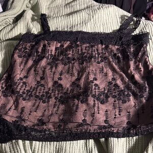 Black and Brown Lace Tank Top